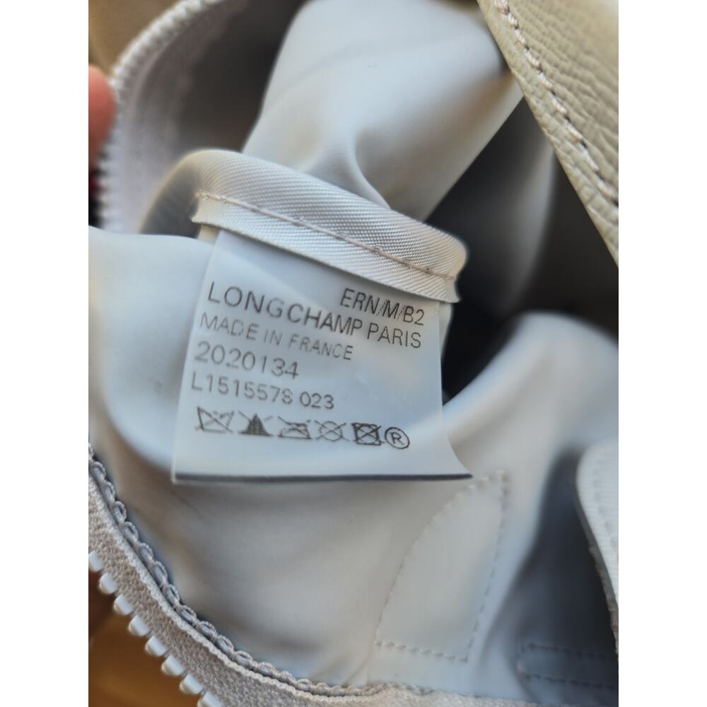 Longchamp Nylon Shoulder Bag Light Gray Made In France 12x10 - Picture 7 of 9